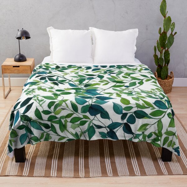Item preview, Concept Art Vine and Leaf, Blue, Green, White Patterns designed and sold by Bilisik.