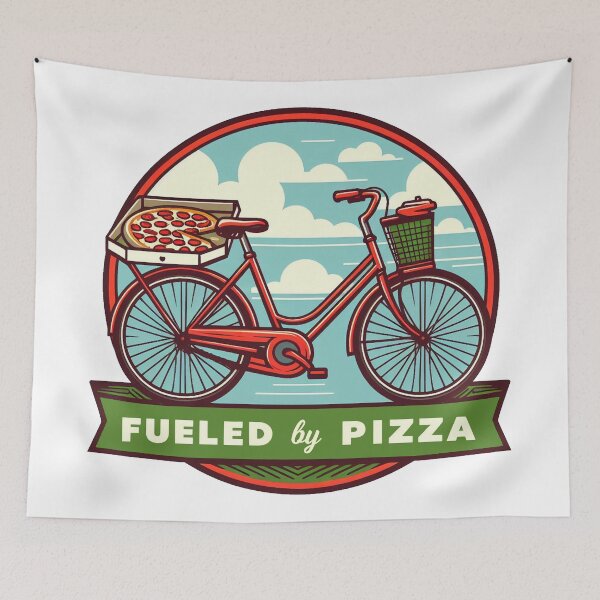 Item preview, Fueled By Pizza Bike designed and sold by Esskay Designs.