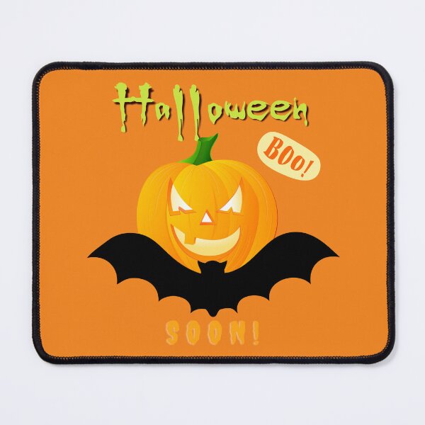 Artikelvorschau, Halloween Gruseliger böser Kürbis Lustiger Kürbiskopf und Fledermaus Bald Boo! entworfen und verkauft von natig-art-shop.