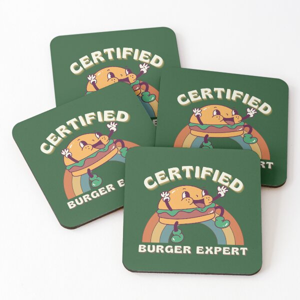 Item preview, Certified burger expert retro hamburger funny pun vintage design designed and sold by Sukis-shop.