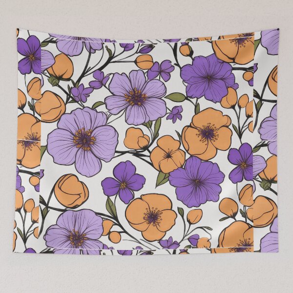 Item preview, Purple and Orange Apricot Blossom designed and sold by Bilisik.