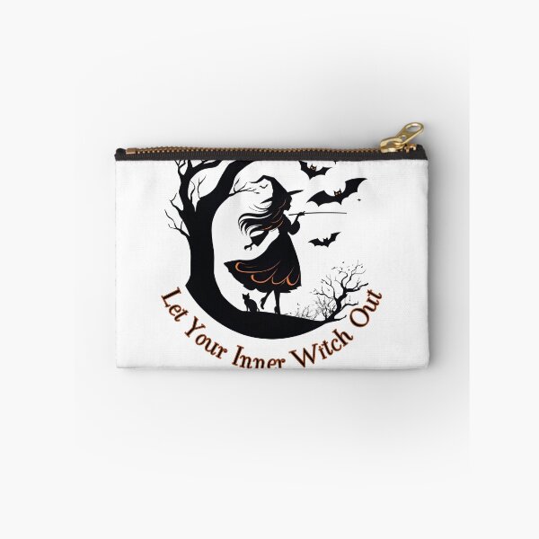 Item preview, Let Your Inner Witch Out - Motivational Halloween Witch Silhouette with Black Cat and Bats designed and sold by DevemDavam.