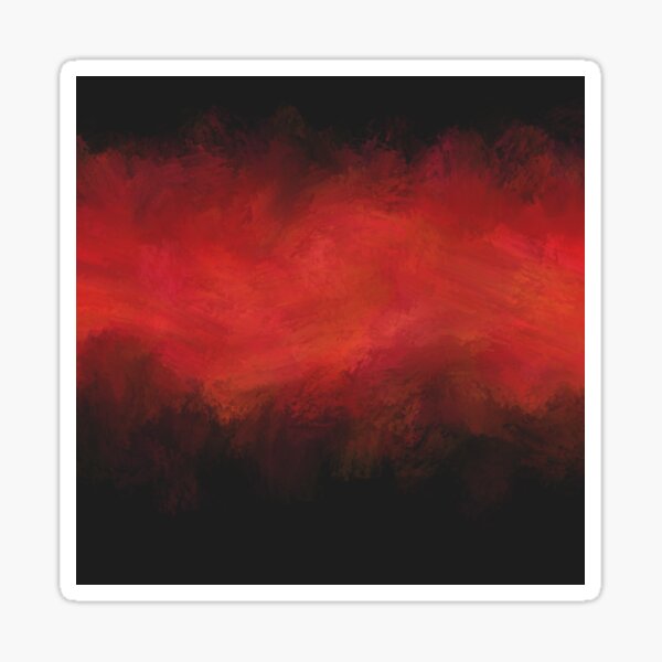 Dark Red Matter Abstract - Black Sticker
