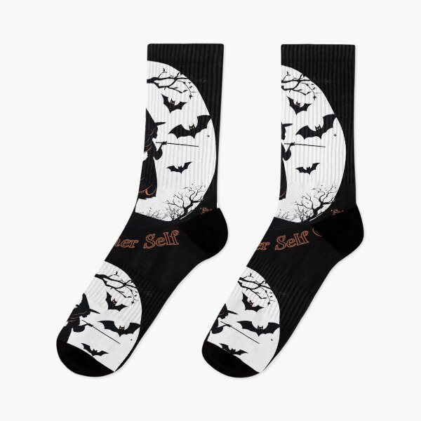 Item preview, Let Your Inner Self Out - Inspirational Halloween Witch Silhouette with Black Cat and Bats designed and sold by DevemDavam.