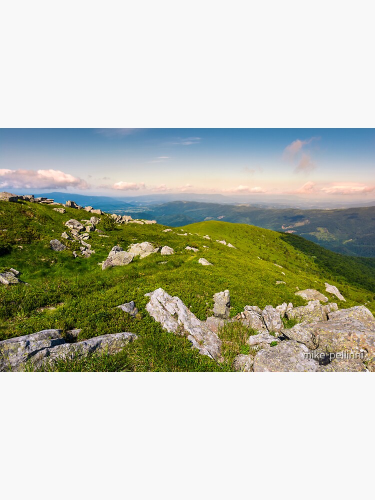 Thumbnail 3 of 3, Sticker, boulders on a grassy slopes of Runa mountain designed and sold by mike-pellinni.