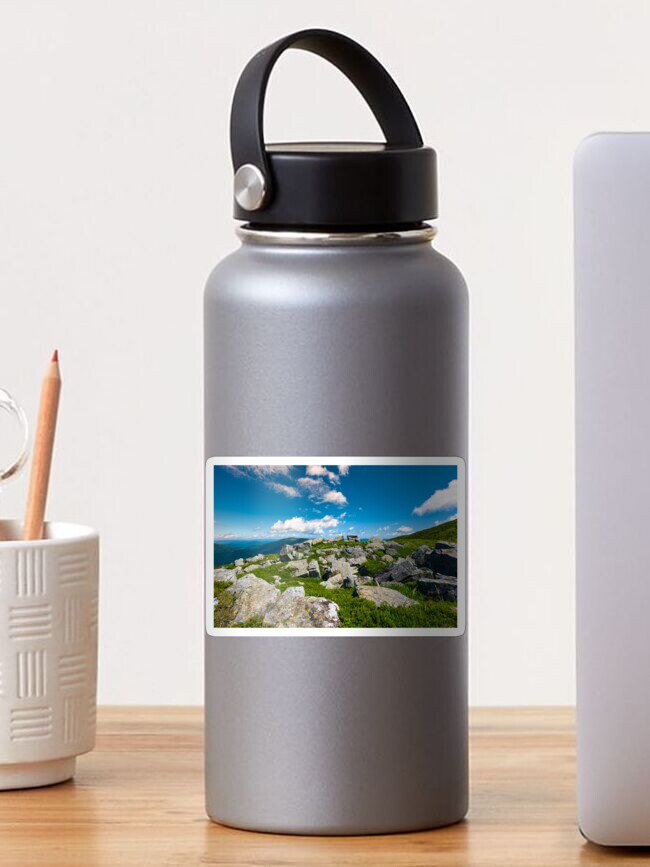 Thumbnail 1 of 3, Sticker, Carpathian alps with huge boulders on hillsides designed and sold by mike-pellinni.