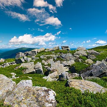 Artwork thumbnail, Carpathian alps with huge boulders on hillsides by mike-pellinni