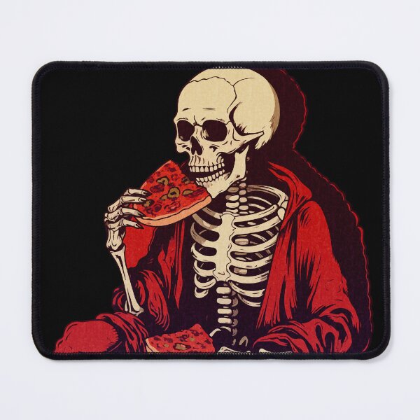 Item preview, Halloween Skeleton Eating a Slice of Pizza designed and sold by AntiqueImages.
