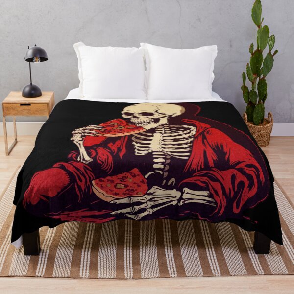 Item preview, Halloween Skeleton Eating a Slice of Pizza designed and sold by AntiqueImages.