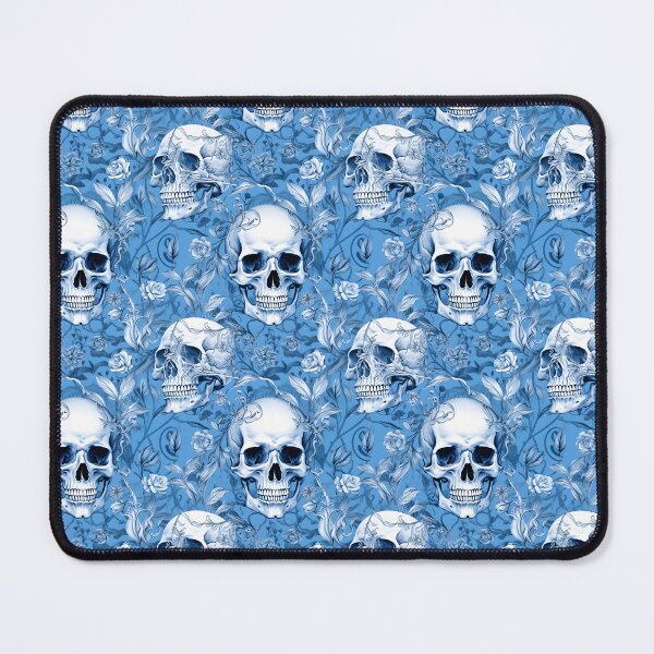 Item preview, Baby Blue & White Skulls Composite Overlay Pattern #5 designed and sold by ARTficiallyAnon.