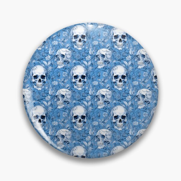 Item preview, Baby Blue & White Skulls Composite Overlay Pattern #5 designed and sold by ARTficiallyAnon.