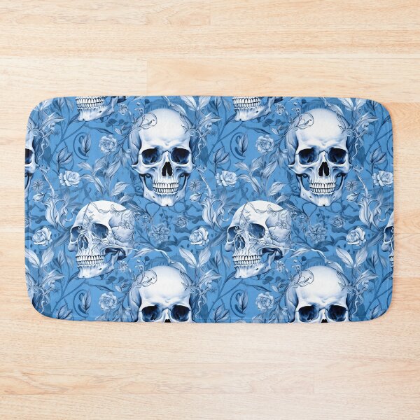 Item preview, Baby Blue & White Skulls Composite Overlay Pattern #5 designed and sold by ARTficiallyAnon.