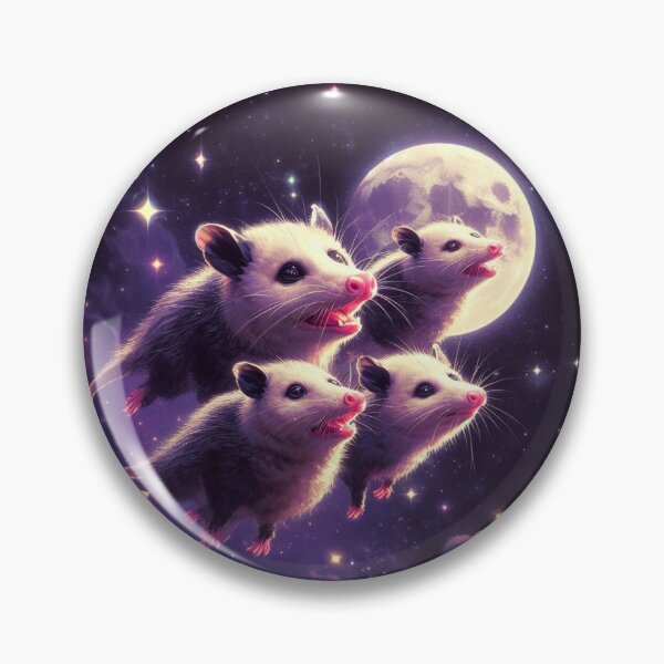 Item preview, Four Opossum Moon With 4 Possums and Vibrant Moon designed and sold by YJHDesign.