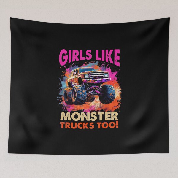 Item preview, Girls Like Trucks Retro Race Big Monster Vintage Kindergarten Back School Fun designed and sold by farhanhafeez.