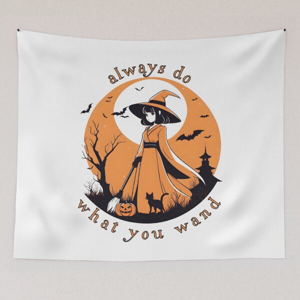 Item preview, Always Do What You Wand - Inspirational Halloween Anime Witch designed and sold by DevemDavam.