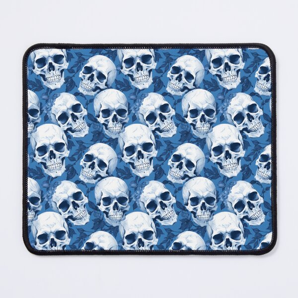 Item preview, Baby Blue & White Skulls Composite Overlay Pattern #6 designed and sold by ARTficiallyAnon.