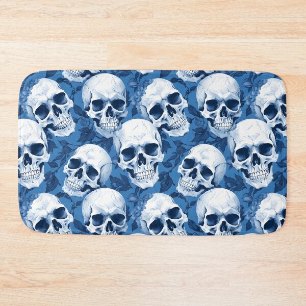 Item preview, Baby Blue & White Skulls Composite Overlay Pattern #6 designed and sold by ARTficiallyAnon.