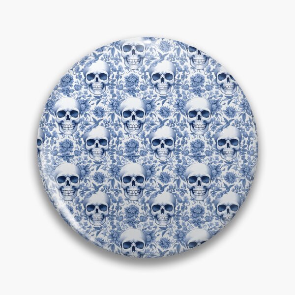 Item preview, Baby Blue & White Skulls Composite Overlay Pattern #2 designed and sold by ARTficiallyAnon.