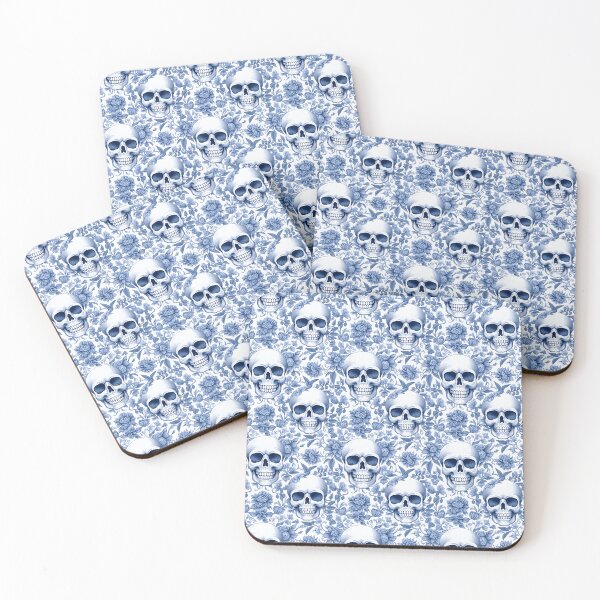 Item preview, Baby Blue & White Skulls Composite Overlay Pattern #2 designed and sold by ARTficiallyAnon.