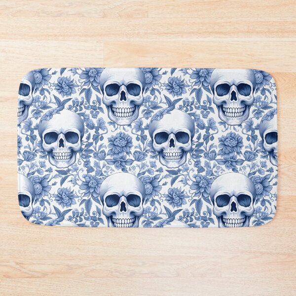 Item preview, Baby Blue & White Skulls Composite Overlay Pattern #2 designed and sold by ARTficiallyAnon.