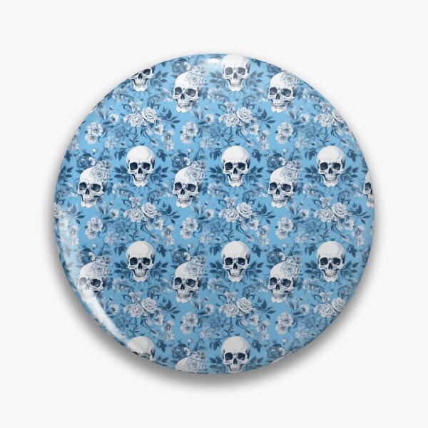 Item preview, Baby Blue & White Skulls Composite Overlay Pattern #4 designed and sold by ARTficiallyAnon.