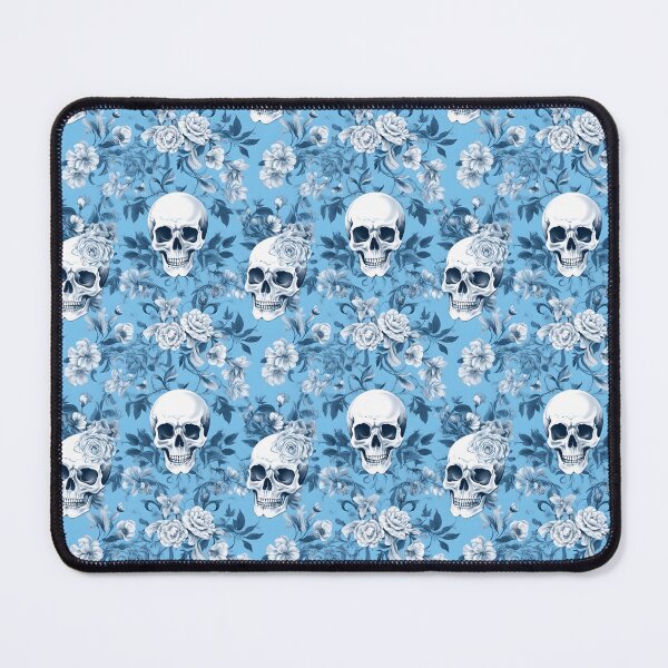 Item preview, Baby Blue & White Skulls Composite Overlay Pattern #4 designed and sold by ARTficiallyAnon.