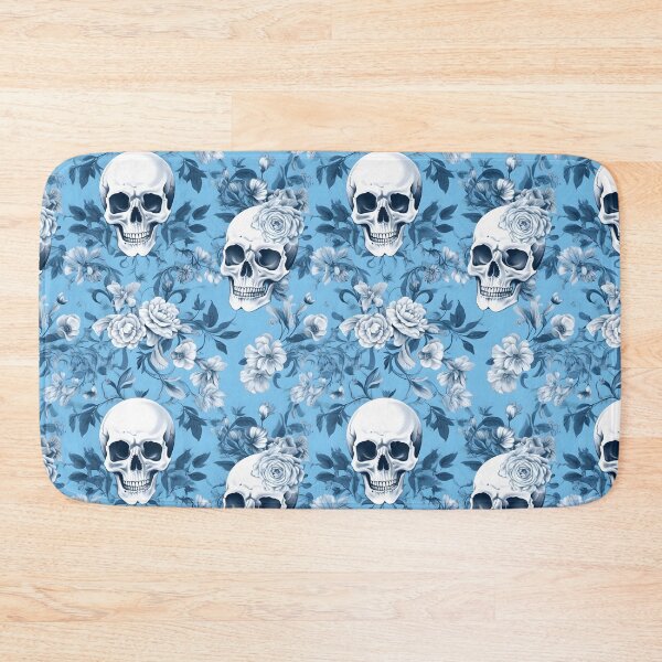 Item preview, Baby Blue & White Skulls Composite Overlay Pattern #4 designed and sold by ARTficiallyAnon.