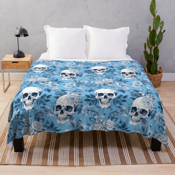 Item preview, Baby Blue & White Skulls Composite Overlay Pattern #4 designed and sold by ARTficiallyAnon.