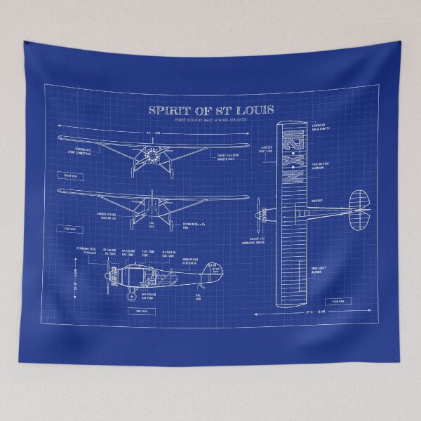 Item preview, Spirit of St. Louis  (Horizontal - Blueprint) designed and sold by BGALAXY.