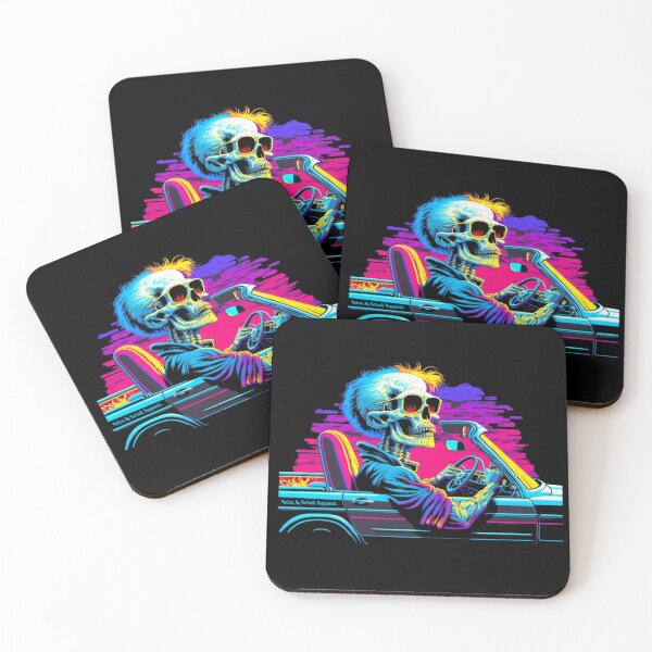 Item preview, Retro 80s Style Skeleton Driving Convertible designed and sold by GrimAndGrind.