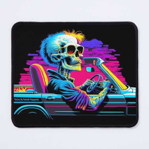 Item preview, Retro 80s Style Skeleton Driving Convertible designed and sold by GrimAndGrind.
