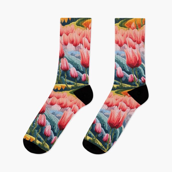 Item preview, Embroidered Tulips Field Pattern #1 designed and sold by NatureSight.