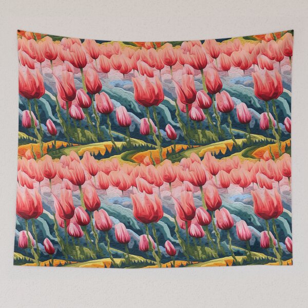 Item preview, Embroidered Tulips Field Pattern #1 designed and sold by NatureSight.