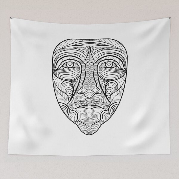 Item preview, Cute Face Line Art Black scary Design Gift for Horror Lovers designed and sold by saadkh.