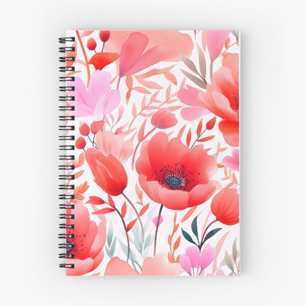 Item preview, Red, pink, white, watercolour floral pattern designed and sold by SideSignal.