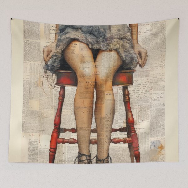 Item preview, Vintage Newsprint & Feminine Allure designed and sold by VisionDuke.