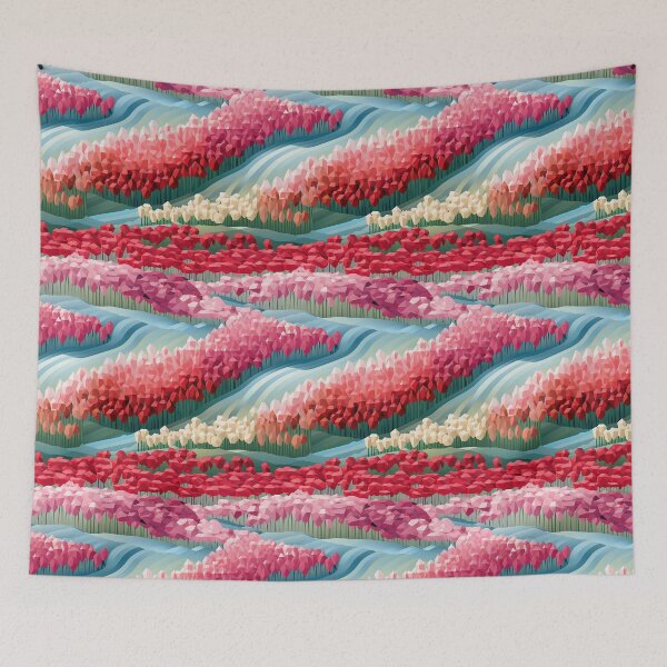 Item preview, Embroidered Tulips Field Pattern #2 designed and sold by NatureSight.
