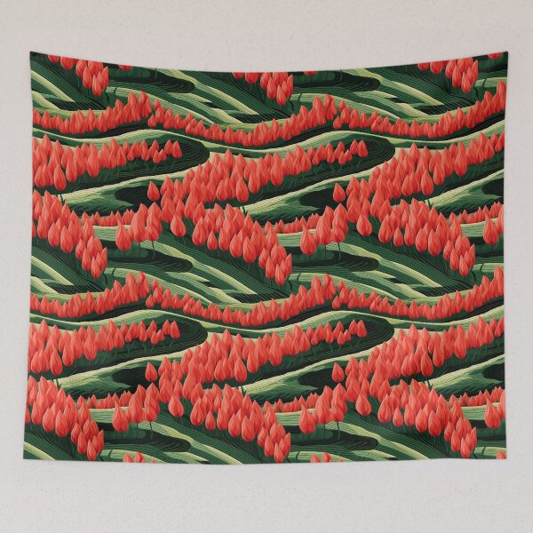 Item preview, Embroidered Tulips Field Pattern #3 designed and sold by NatureSight.