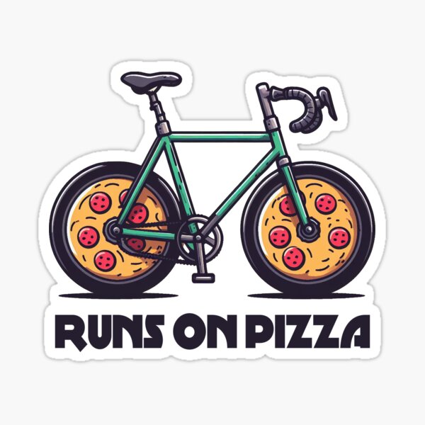 Item preview, Bike Runs On Pizza designed and sold by Esskay Designs.