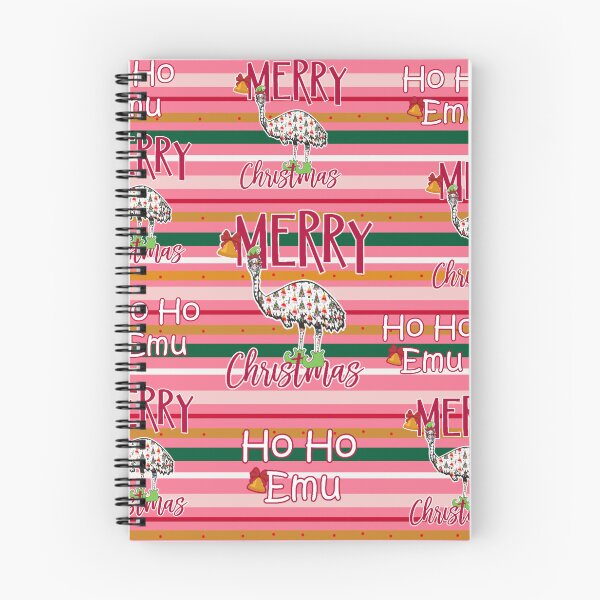 Item preview, Merry Christmas Emu Ho Ho Emu Striped Green Pink Red & Gold designed and sold by SmileThreads.