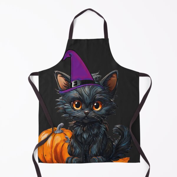 Item preview, Halloween cat with witch hat and pumpkin designed and sold by Art-by-Cassy.