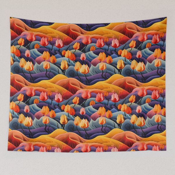 Item preview, Embroidered Tulips Field Pattern #5 designed and sold by NatureSight.