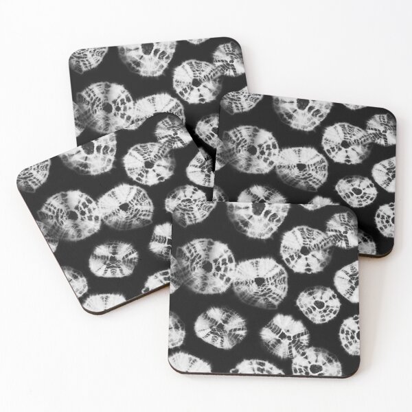 Item preview, Shibori Kumo tie dye white dots over black designed and sold by marufemia.