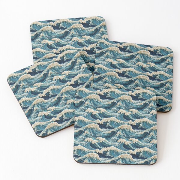 Item preview, Embroidered Sea Waves Pattern #1 designed and sold by NatureSight.