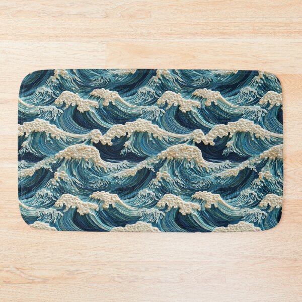 Item preview, Embroidered Sea Waves Pattern #1 designed and sold by NatureSight.