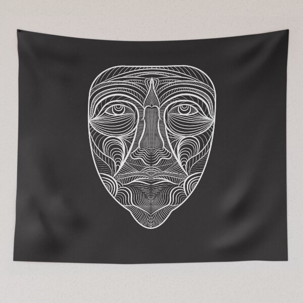 Item preview, Cute Face Line Art White scary Design Gift for Horror Lovers designed and sold by saadkh.