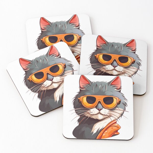 Item preview, Black cat wear sunglasses designed and sold by KorArtStudio.