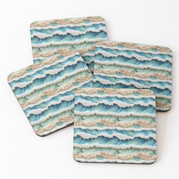 Item preview, Embroidered Sea Waves Pattern #2 designed and sold by NatureSight.