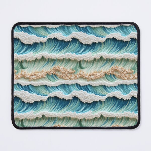 Item preview, Embroidered Sea Waves Pattern #2 designed and sold by NatureSight.