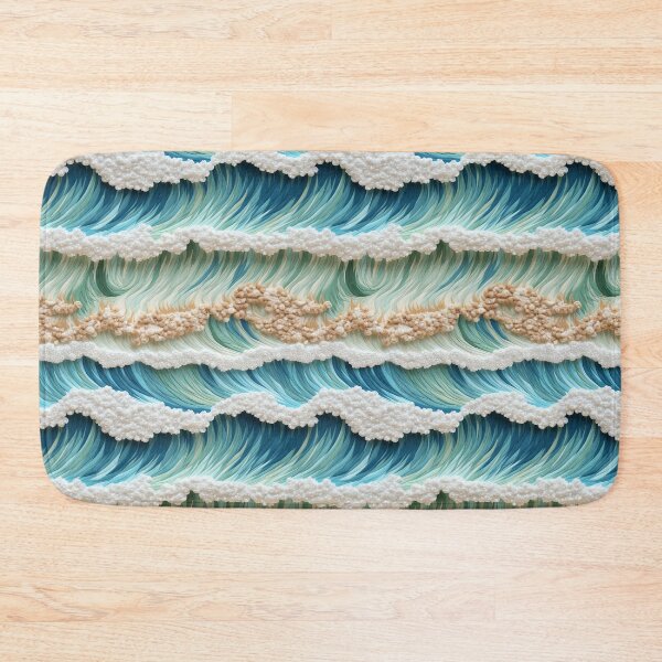 Item preview, Embroidered Sea Waves Pattern #2 designed and sold by NatureSight.